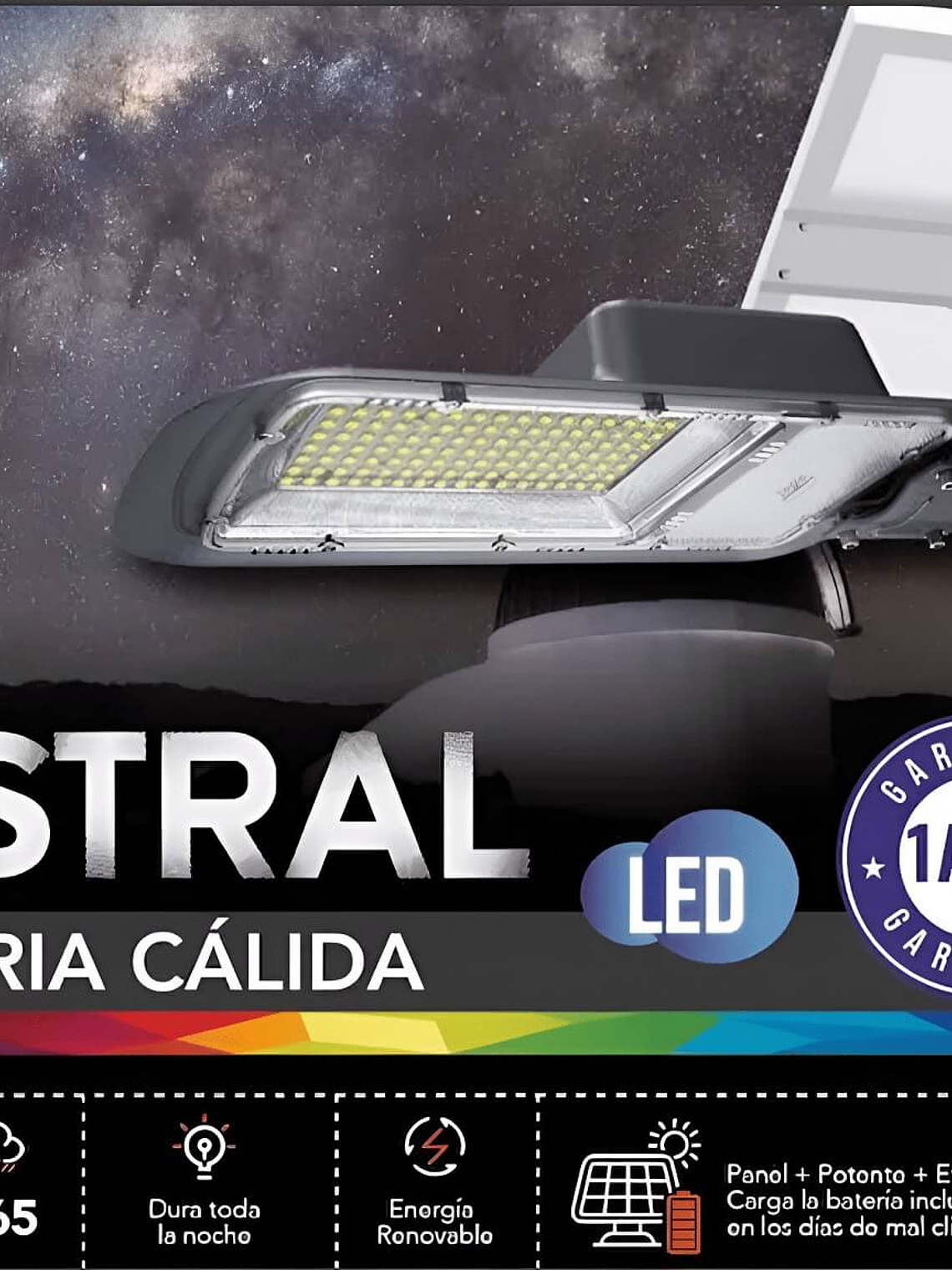 Luminaria solar pública LED AUSTRAL 600W luz cálida 1700K IP65 DS1 3