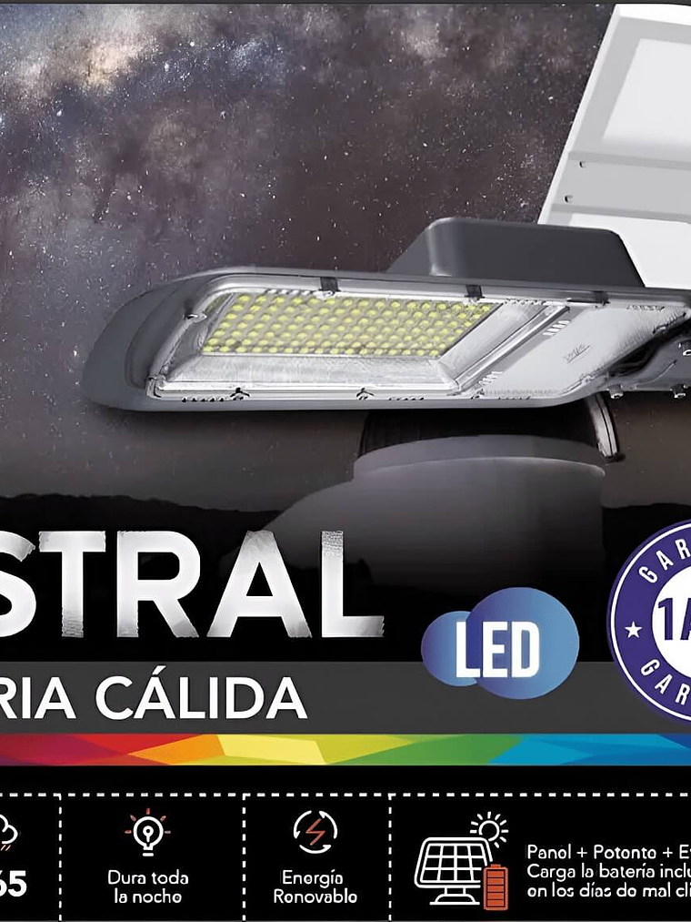 Luminaria solar pública LED AUSTRAL 600W luz cálida 1700K IP65 DS1 3