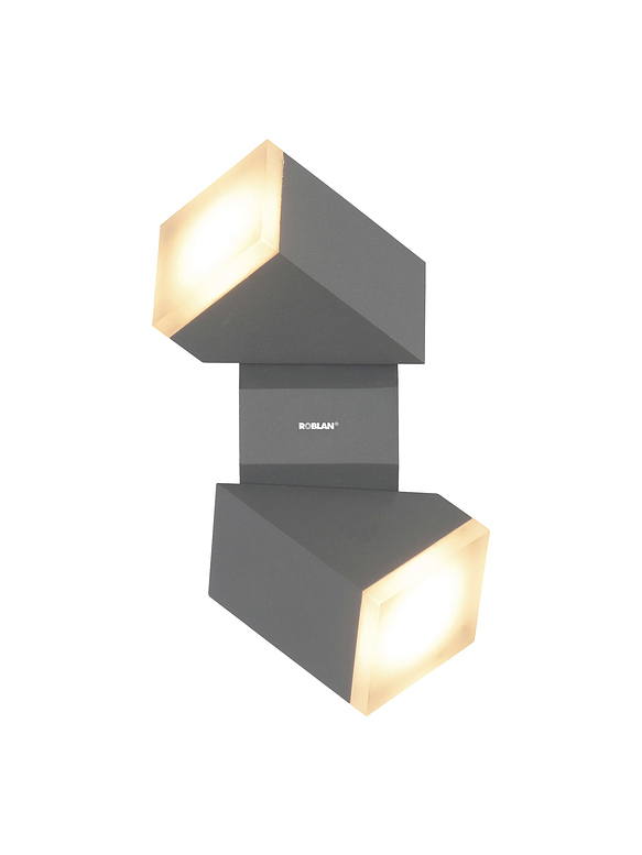 Aplique LED Exterior Bifocal 12,5W Luz Cálida IP54 Plata 1