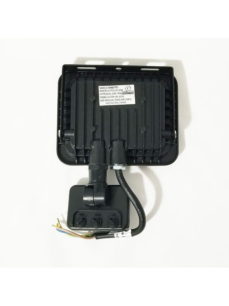 Proyector LED POLUX 20W con Sensor IP66 Luz Fría 3