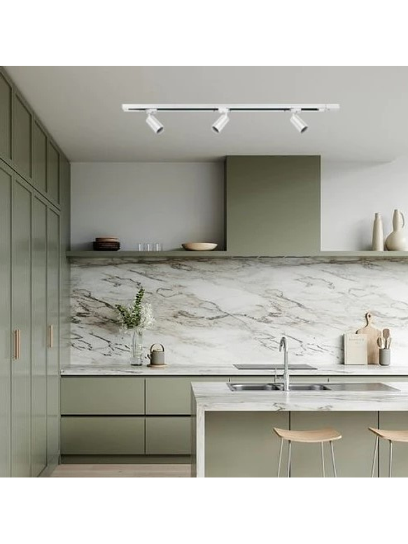 Foco Para Riel Monofásico Porta GU10 Carcasa Blanca 2