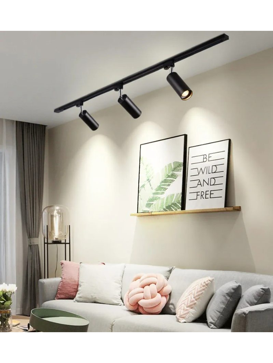 Foco Riel Porta Gu10 Negro 3