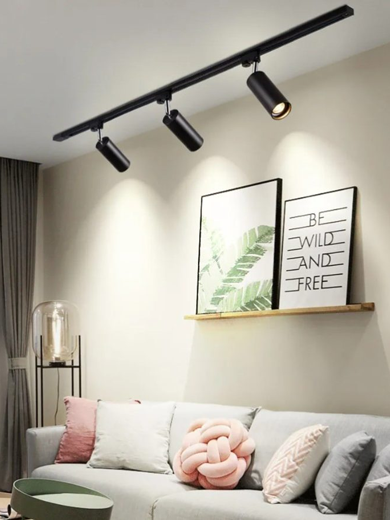 Foco Riel Porta Gu10 Negro 3