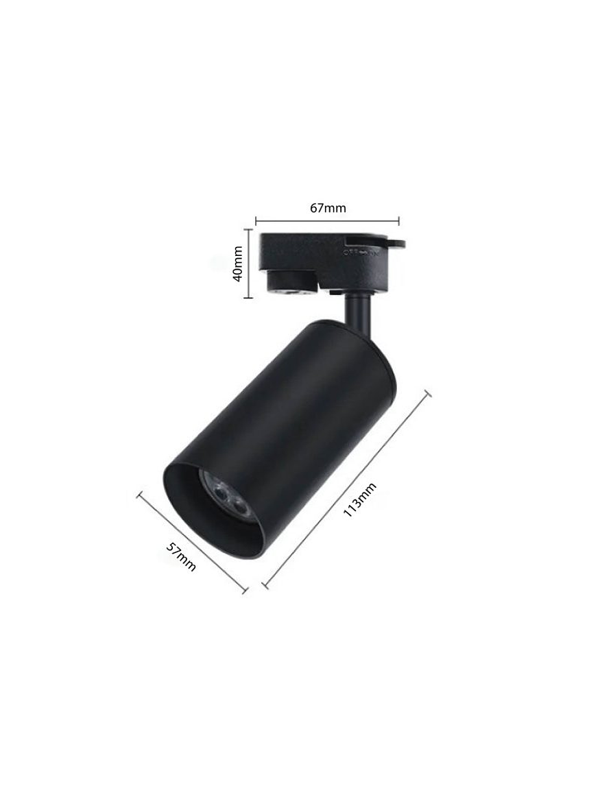 Foco Riel Porta Gu10 Negro 2