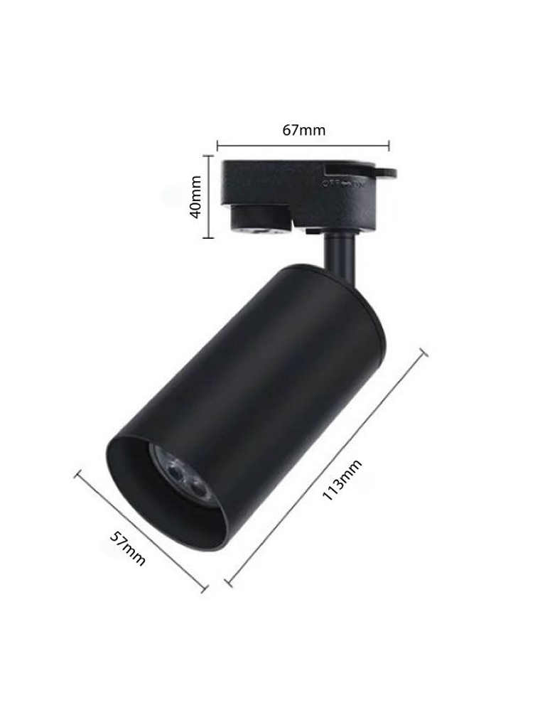 Foco Riel Porta Gu10 Negro 2