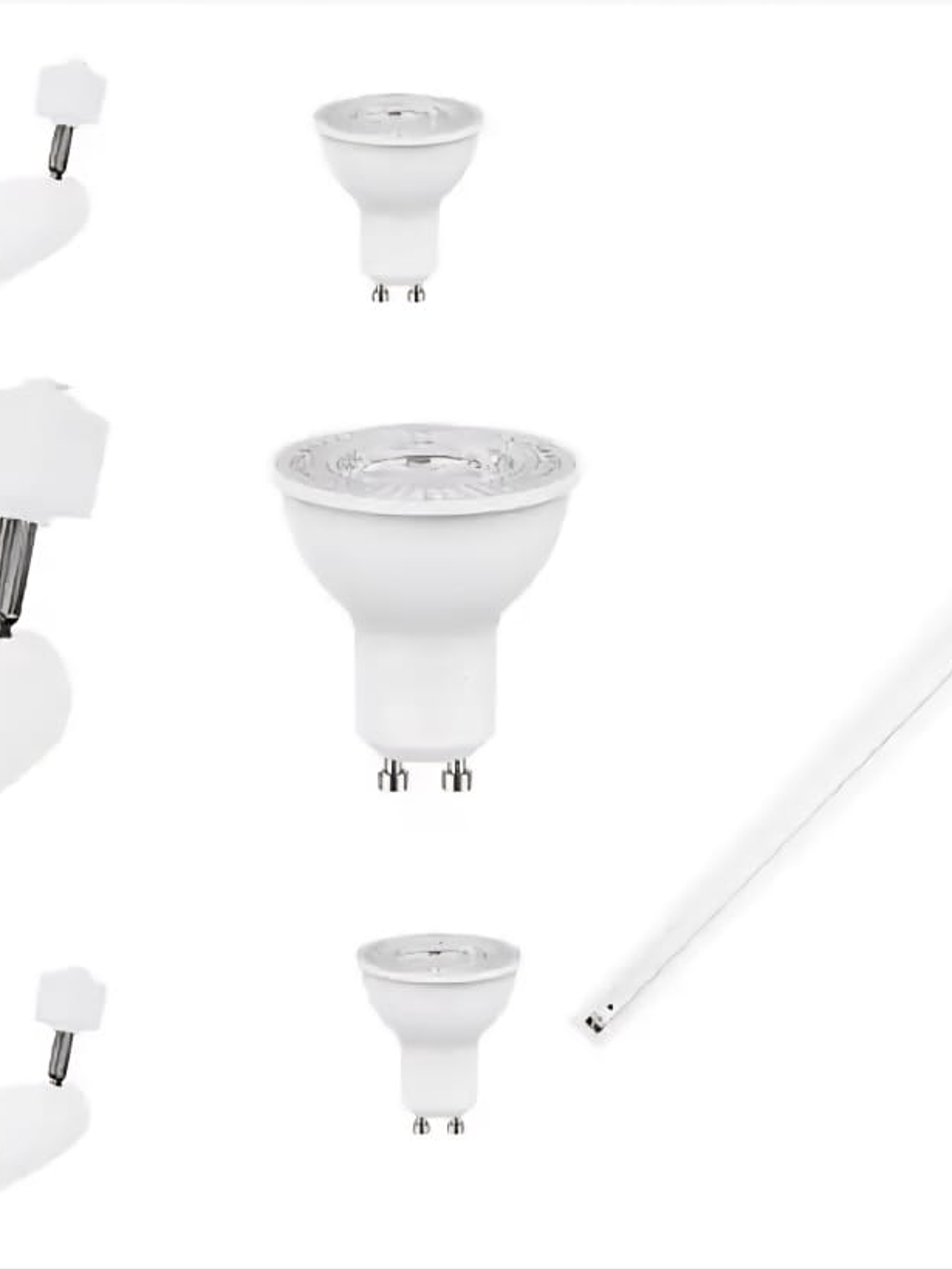 Pack 3 Foco GU10 Riel Monofásico 1Metros Blanco Luz Cálida  1