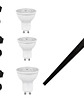 Pack 3 Focos GU10 Riel Monofásico 1 Metro Negro Luz Cálida - Miniatura 1