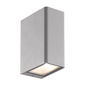 Aplique LED Exterior Bifocal 13W Luz Cálida IP54 Plata