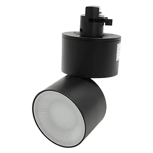 Foco Riel Monofásico LED 12W 3000K Luz Cálida Negro