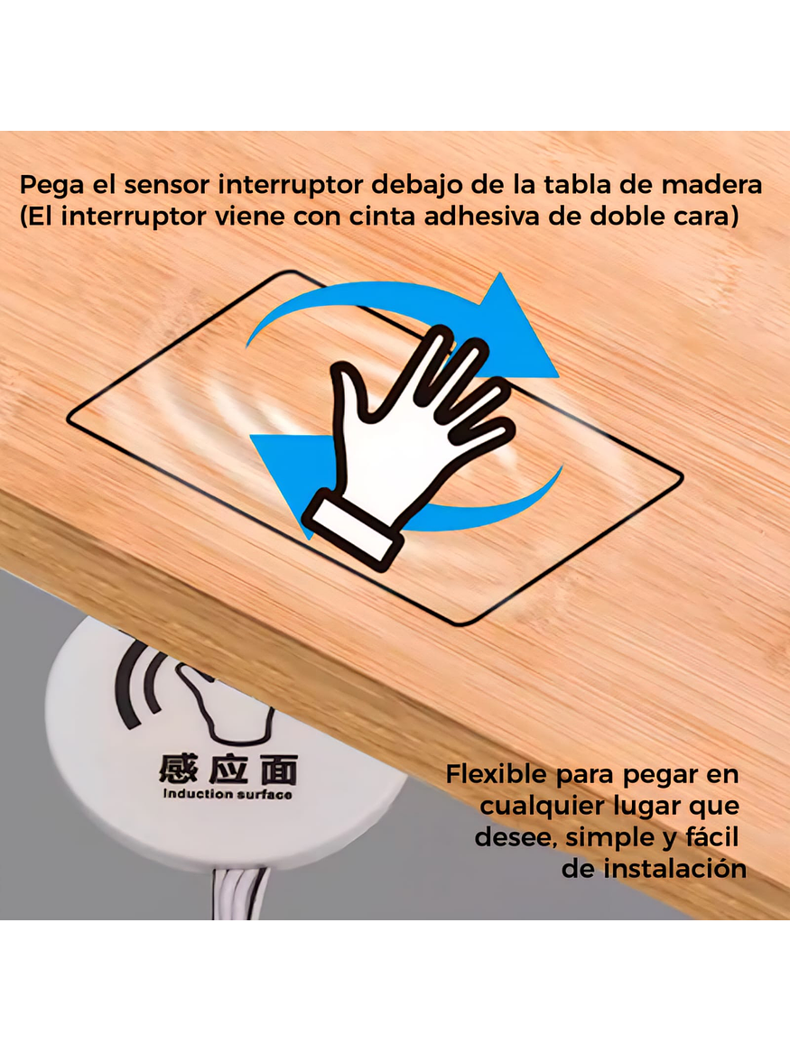 Interruptor Sensor On/Off Barrido Manual Blanco 12/24V IP20 1