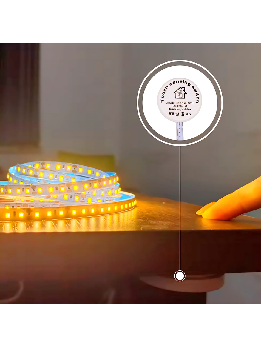 Interruptor Sensor On/Off Barrido Manual Blanco 12/24V IP20 2