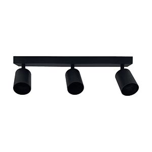 Foco Sobrepuesto Triple Cielo/ Muro GU10 Negro 