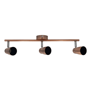 Foco Sobrepuesto Triple GU10 Clasic Cobre 