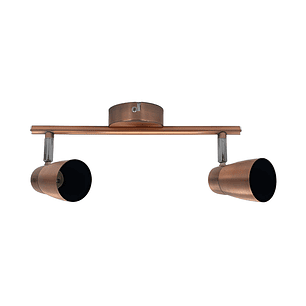 Foco sobrepuesto doble GU10 IP20 Cobre