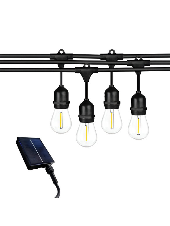 Guirnalda Solar Exterior 10 metros incluye 10 Ampolletas E27 LED  1