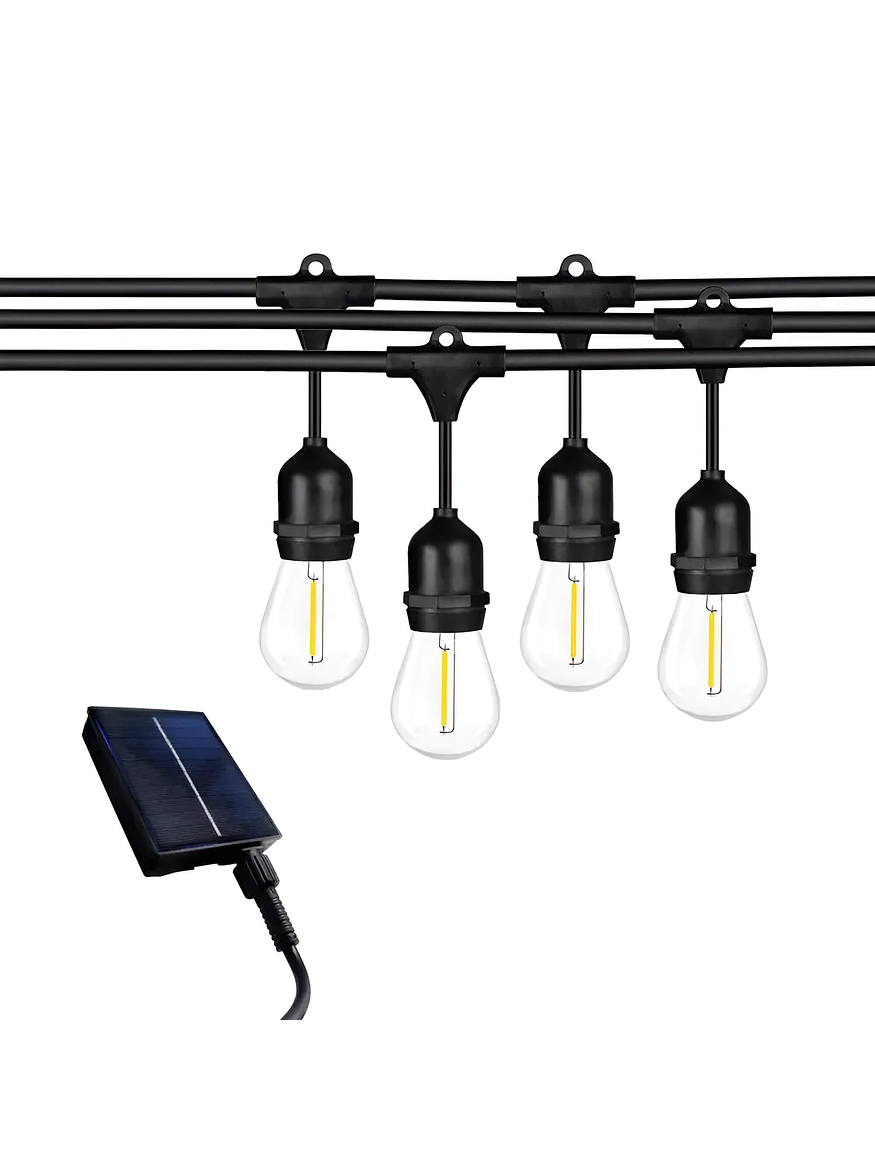 Guirnalda Solar Exterior 10 metros incluye 10 Ampolletas E27 LED  1