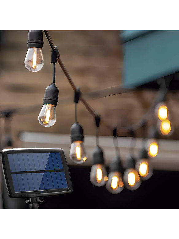 Guirnalda Solar Exterior 10 metros incluye 10 Ampolletas E27 LED  3