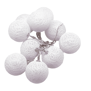 Guirnalda Luces Led - 10 Esferas Blancas - A Pilas