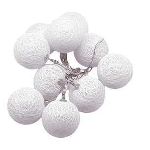 Guirnalda Luces Led - 10 Esferas Blancas - A Pilas