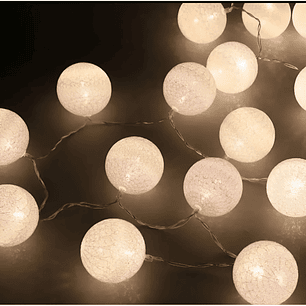 Guirnalda Luces Led - 10 Esferas Blancas - A Pilas