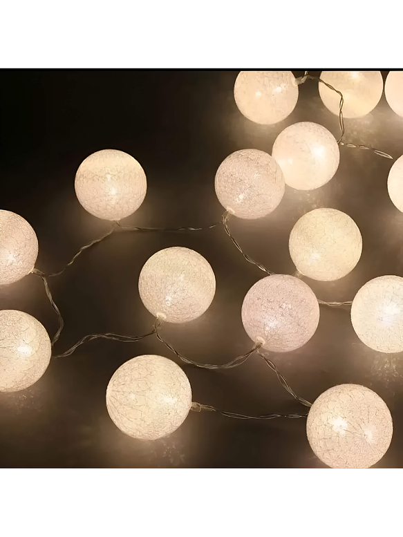 Guirnalda Luces Led - 10 Esferas Blancas - A Pilas 2