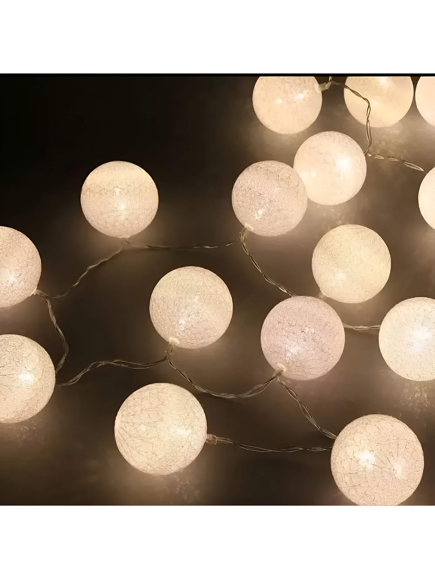 Guirnalda Luces Led - 10 Esferas Blancas - A Pilas 2