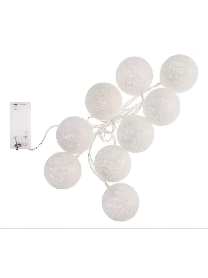 Guirnalda Luces Led - 10 Esferas Blancas - A Pilas 3