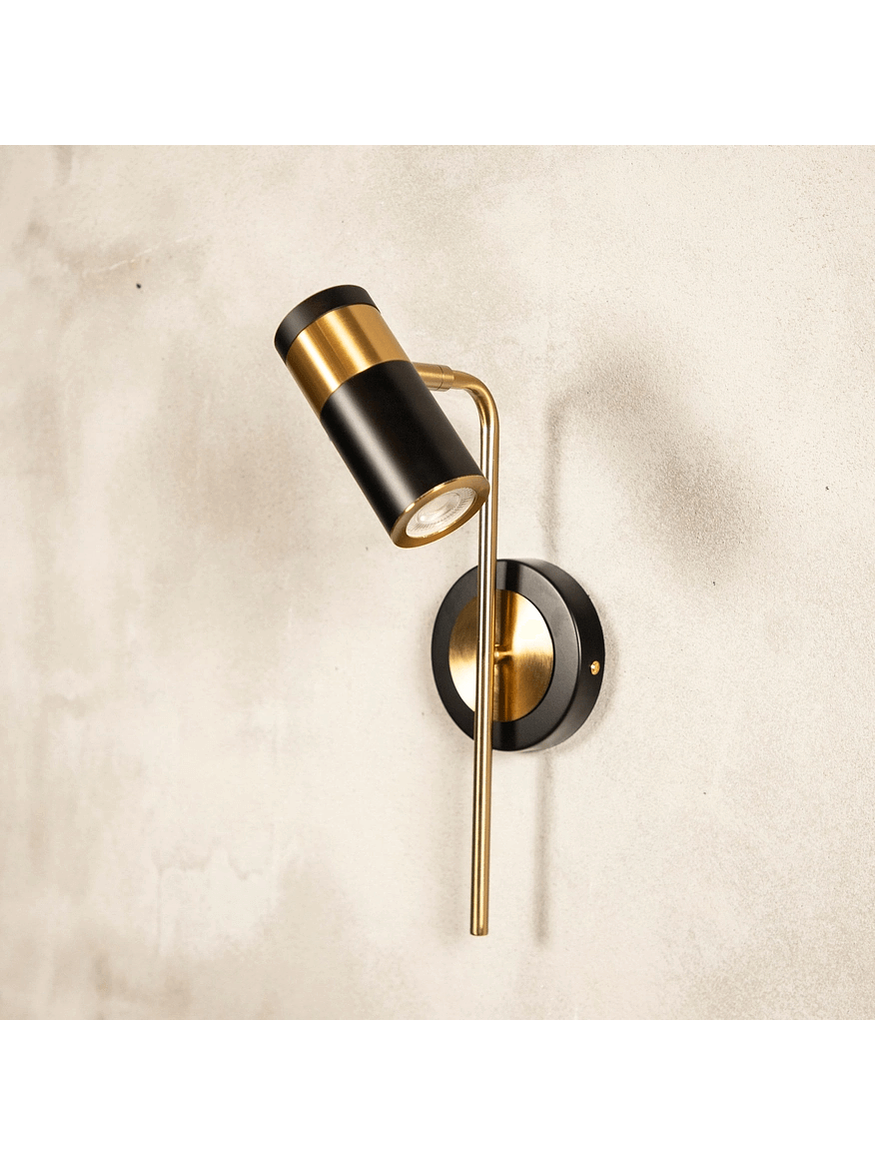 Aplique a Muro GU10 Negro Dorado Interior IP20 1