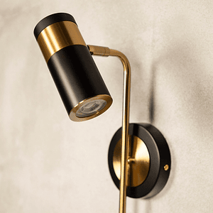 Aplique a Muro GU10 Negro Dorado Interior IP20