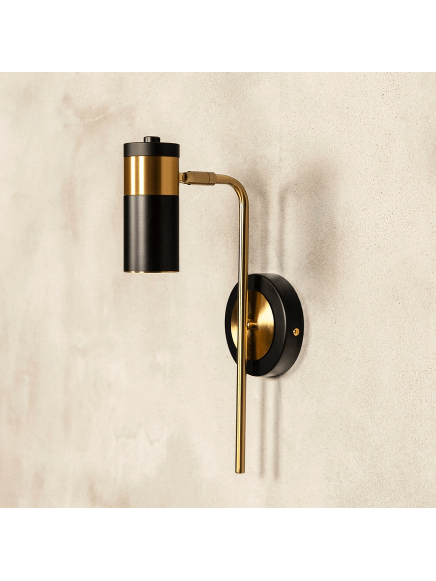 Aplique a Muro GU10 Negro Dorado Interior IP20 3