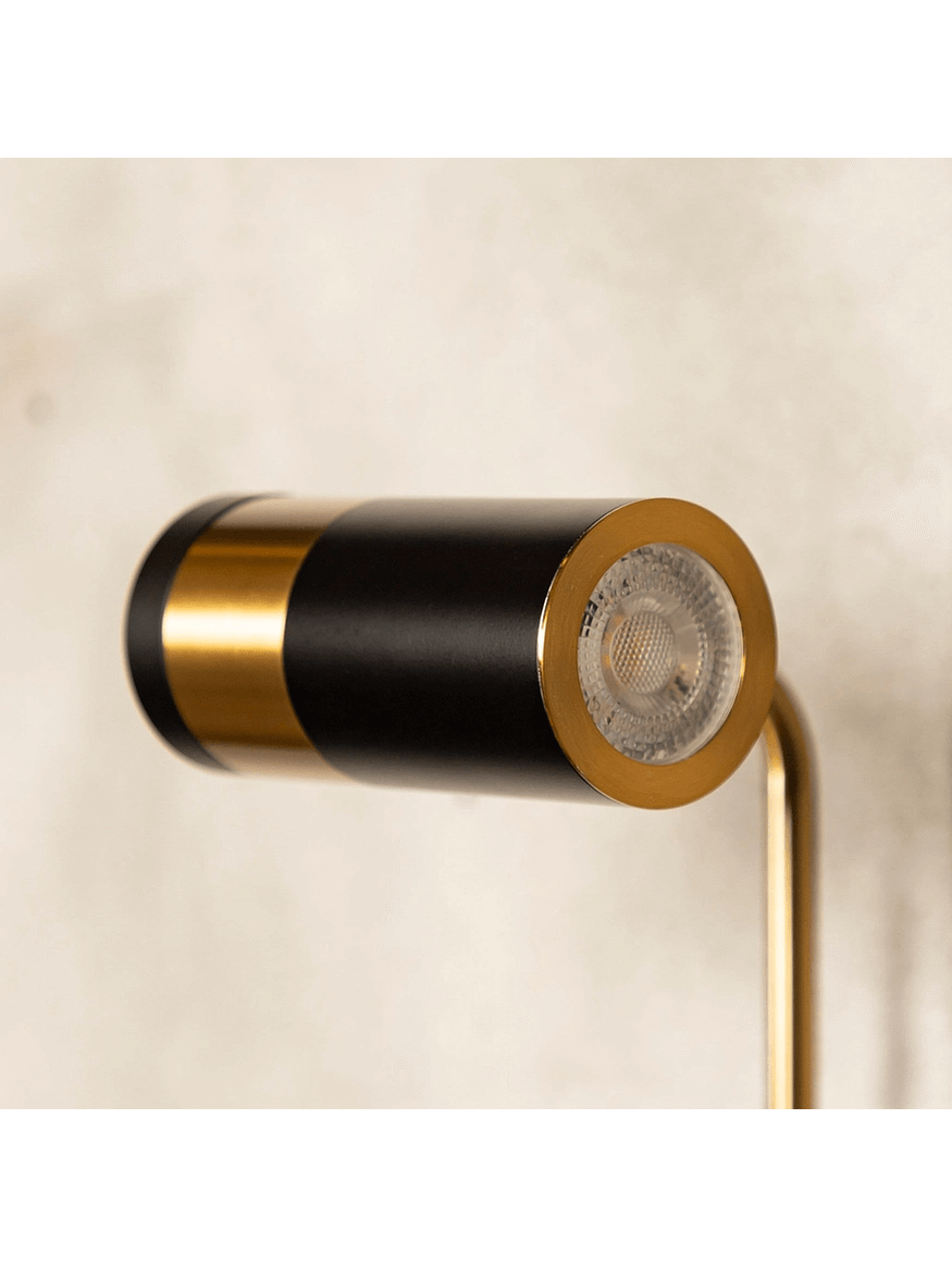 Aplique a Muro GU10 Negro Dorado Interior IP20 4