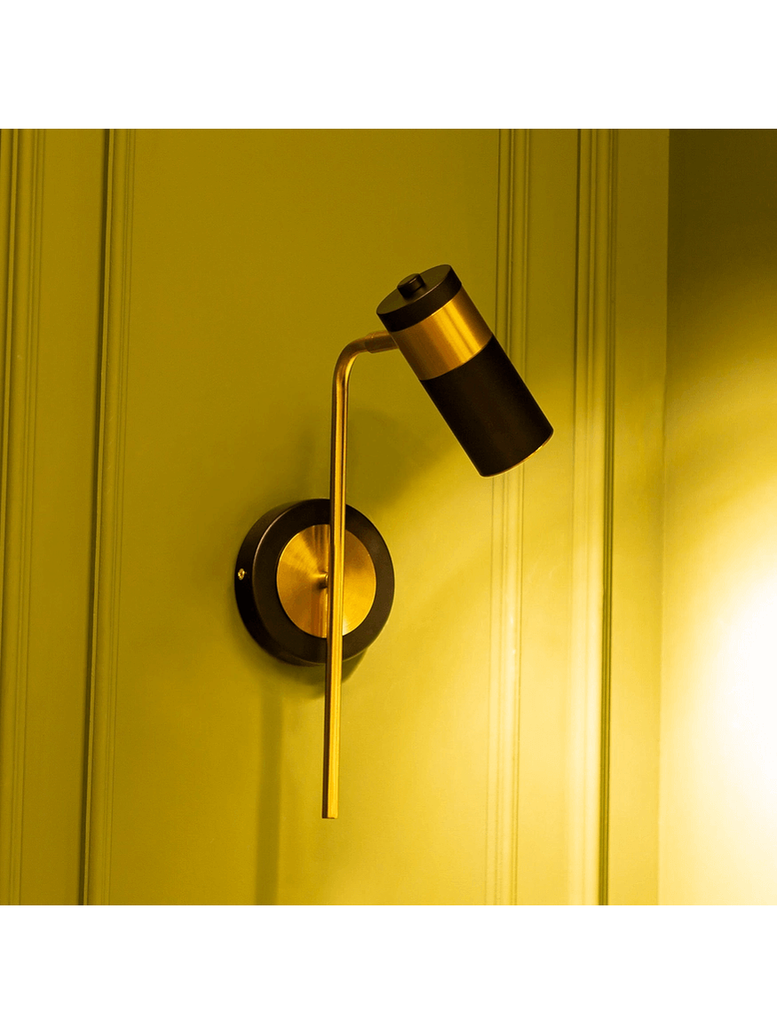 Aplique a Muro GU10 Negro Dorado Interior IP20 5