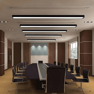 Luminaria Lineal Colgante LED 36W Cálido Carcasa Negra 