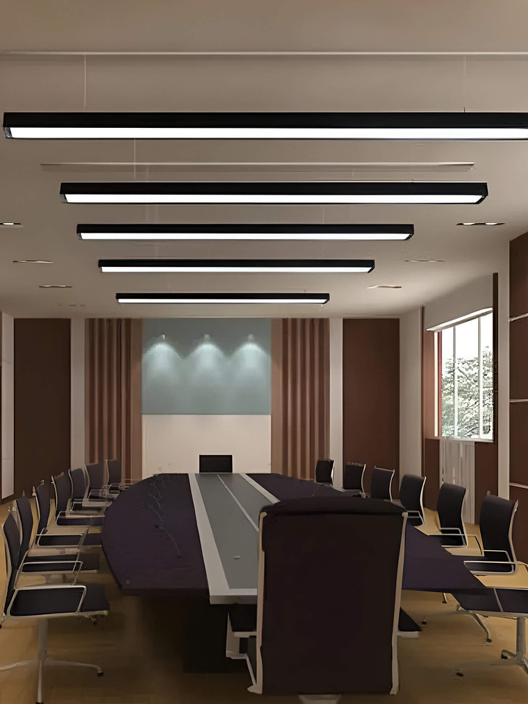 Luminaria Lineal Colgante LED 36W Cálido Carcasa Negra  2