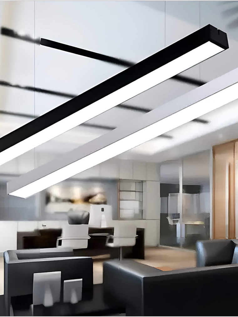 Luminaria Lineal Colgante LED 36W 4300K Neutro45x60x1200 mm Carcasa Negra  2