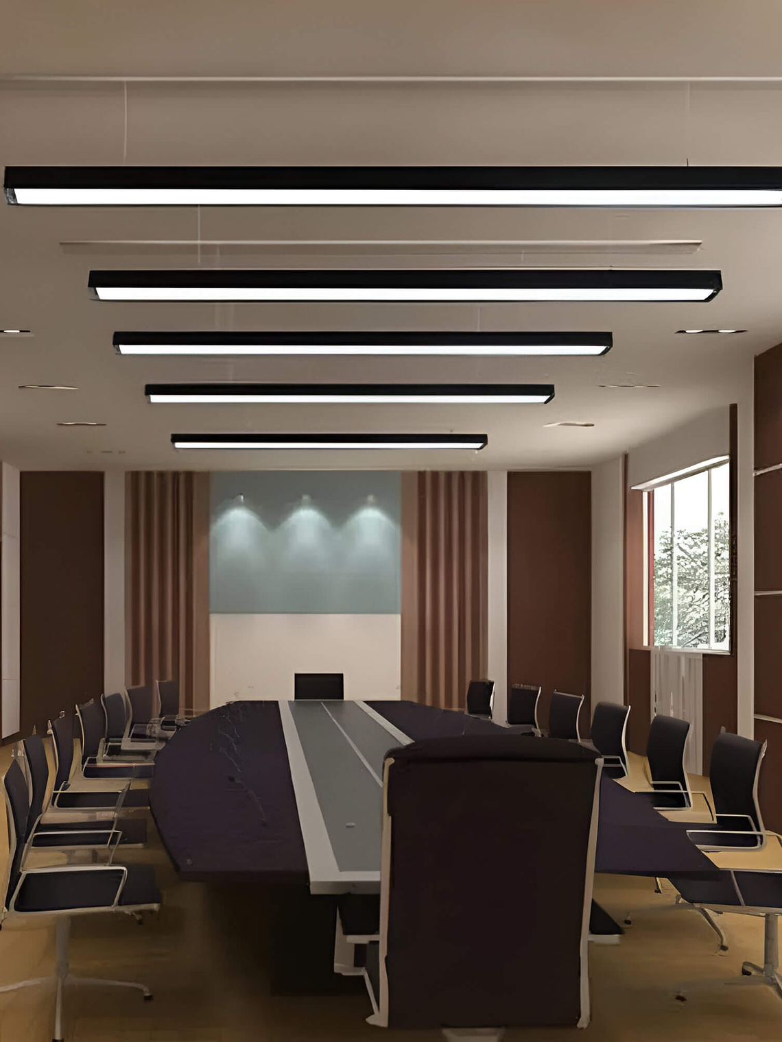 Luminaria Lineal Colgante LED 36W 4300K Neutro45x60x1200 mm Carcasa Negra  4