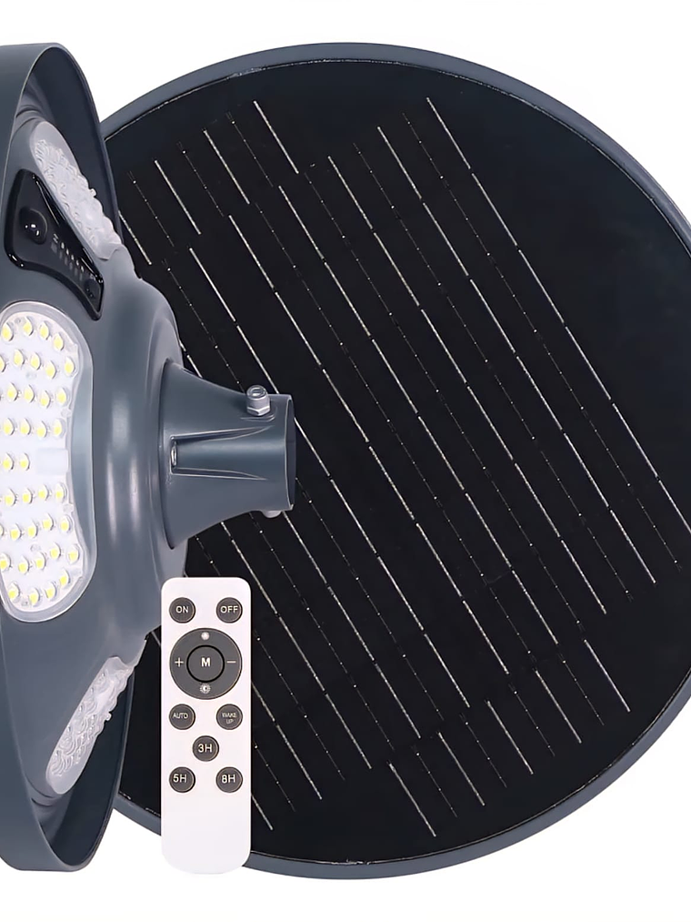 Luminaria solar Pagoda UFO 400W 5000K IP65 con control remoto 1