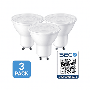 Pack 3 Focos GU10 con Riel 1 Metro Blanco Luz Cálida 