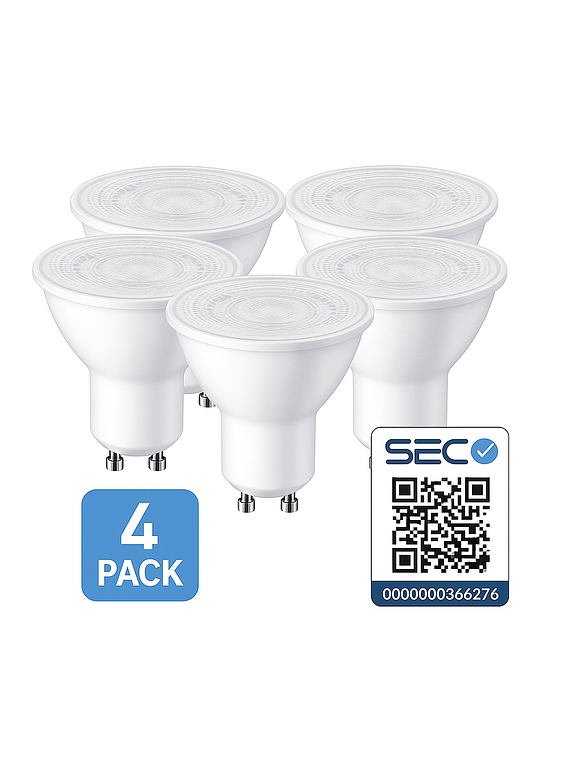 Pack 4 Unidades Ampolletas LED GU10 6W 4000K Luz Neutra 1