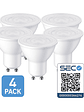Pack 4 Ampolletas LED GU10 6W 3000K Luz Cálida - Miniatura 1