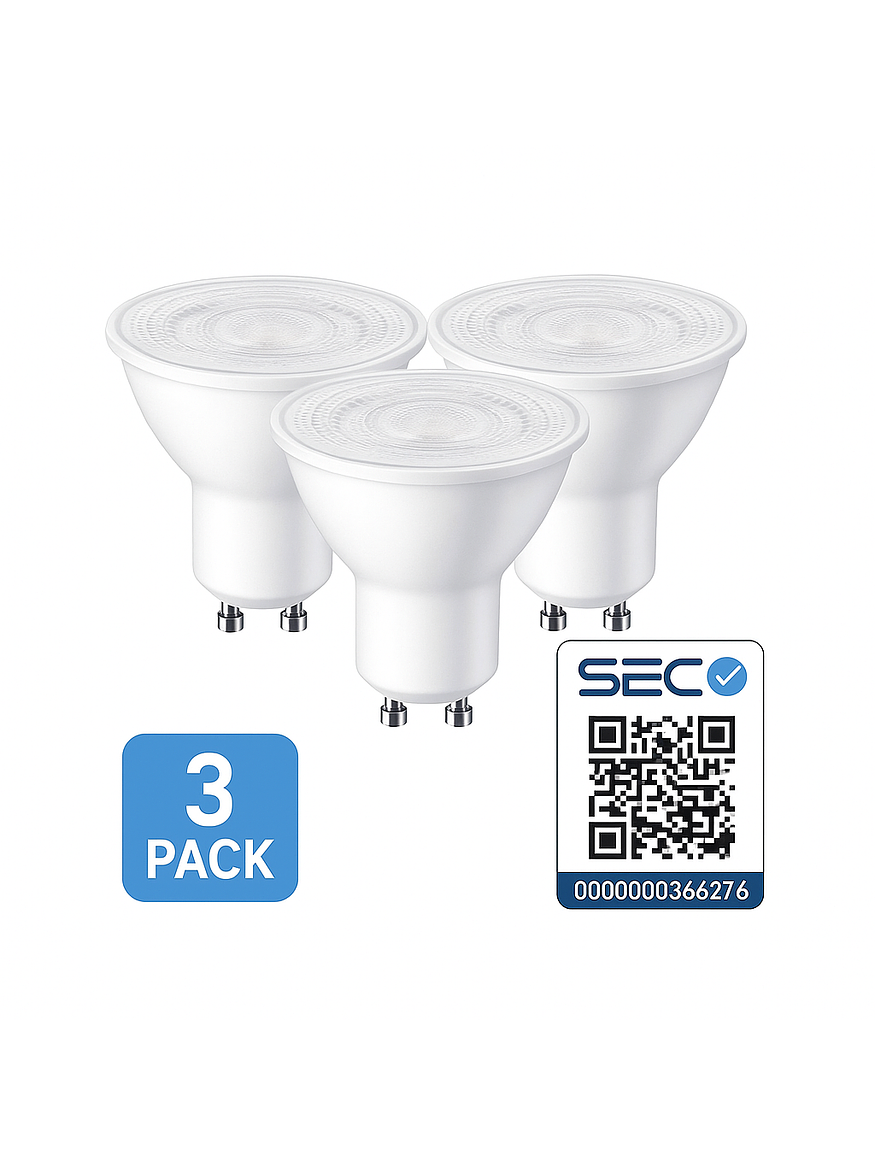 Pack 3 Focos GU10 con Riel 1 Metro Negro Luz Cálida 2