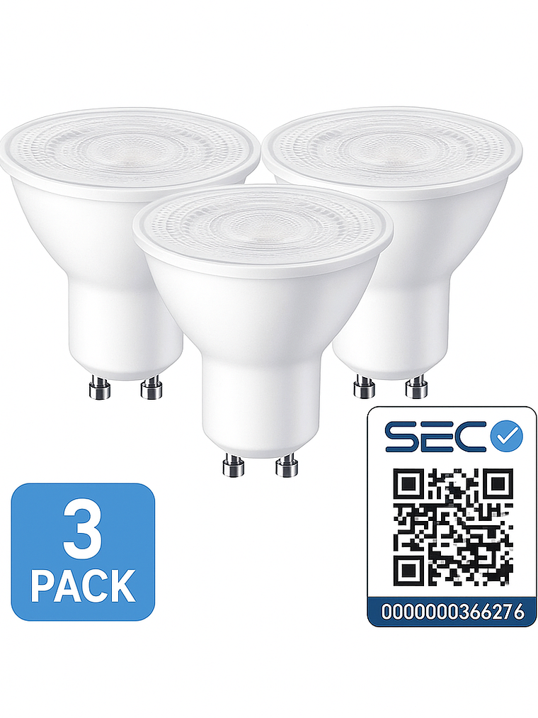 Pack 3 Focos GU10 con Riel 1 Metro Negro Luz Cálida 2