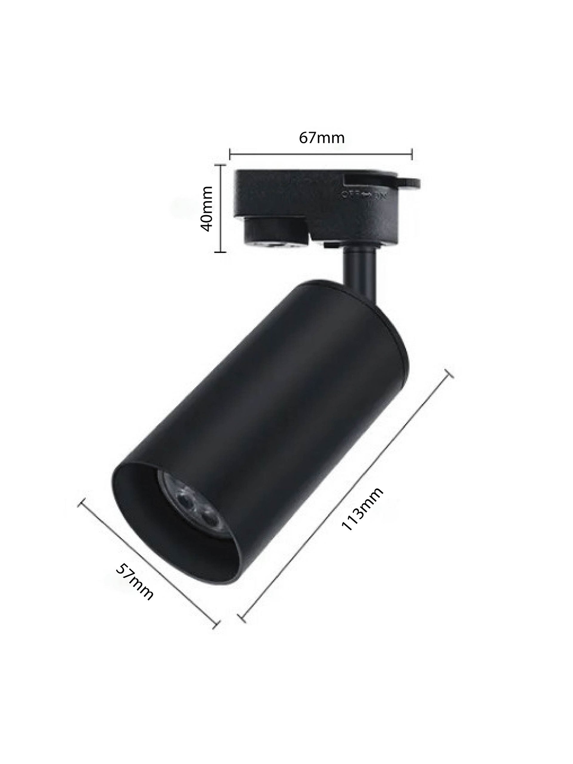 Pack 3 Focos GU10 con Riel 1 Metro Negro Luz Cálida 4