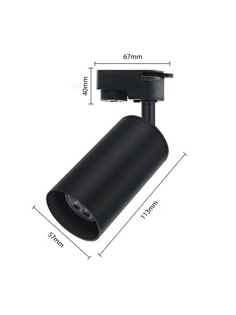 Pack 3 Focos GU10 con Riel 1 Metro Negro Luz Cálida 4