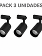 Pack 3 Focos GU10 con Riel 1 Metro Negro Luz Cálida - Miniatura 3