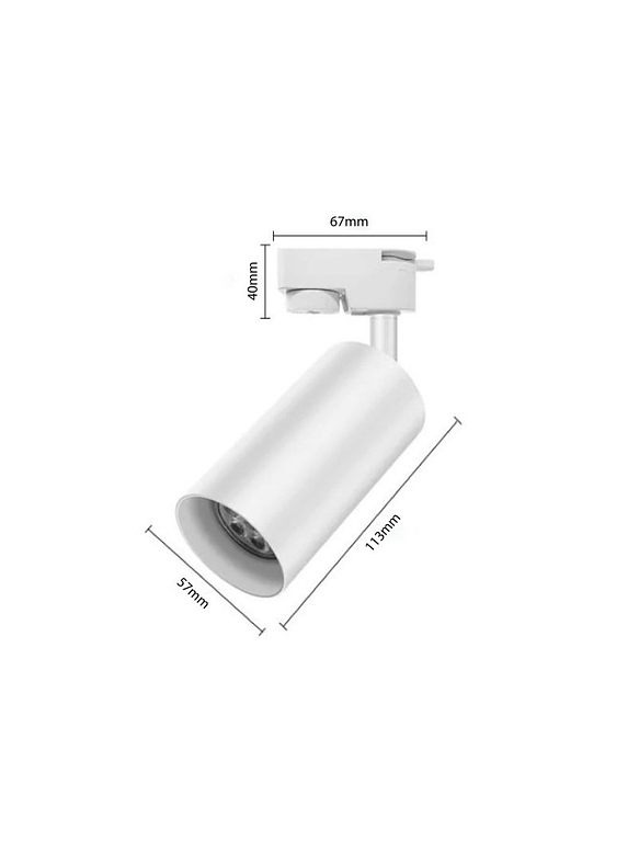 Pack 5 Foco GU10 Riel Monofásico 2Metros Blanco Luz Cálida  3