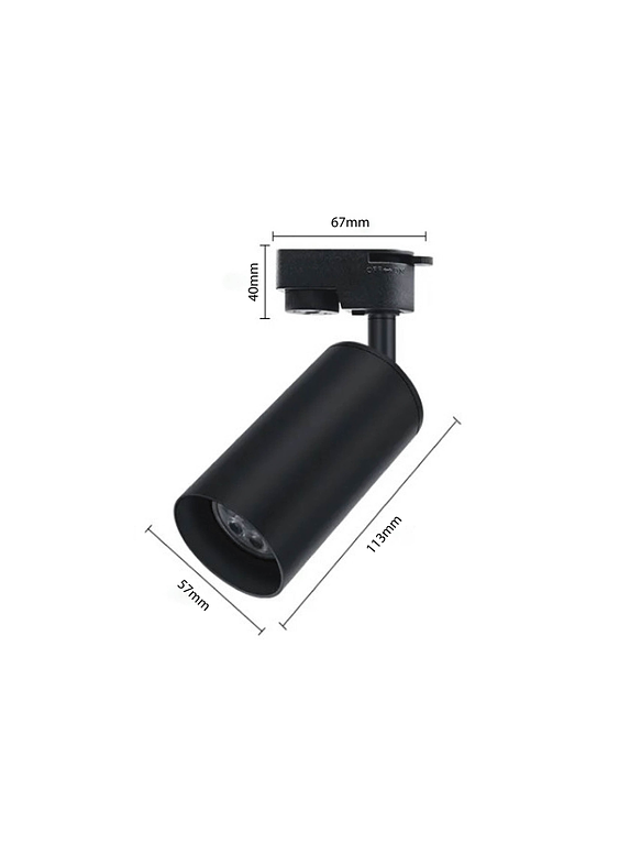 Pack 5 Foco GU10 Riel Monofásico 2Metros Negro Luz Cálida  2