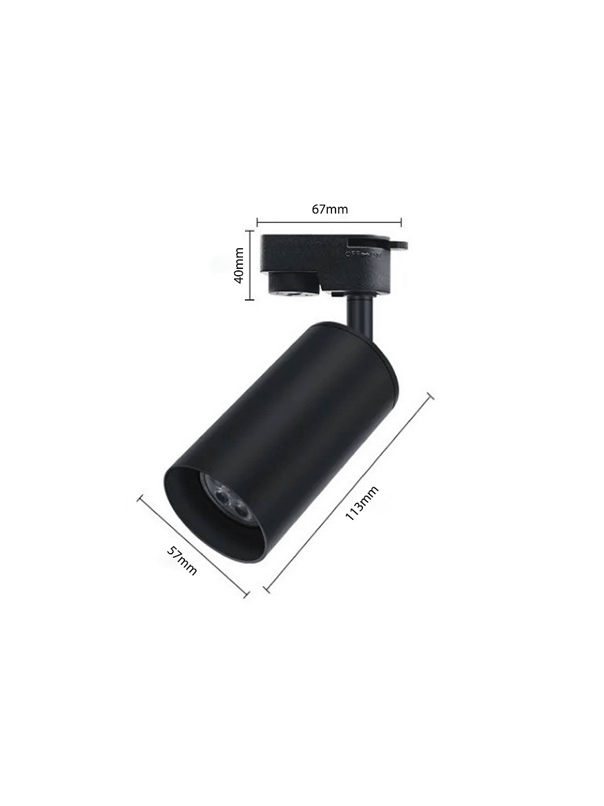 Pack 5 Foco GU10 Riel Monofásico 2Metros Negro Luz Cálida  2