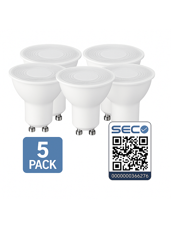 Pack 5 Foco GU10 Riel Monofásico 2Metros Negro Luz Cálida  8