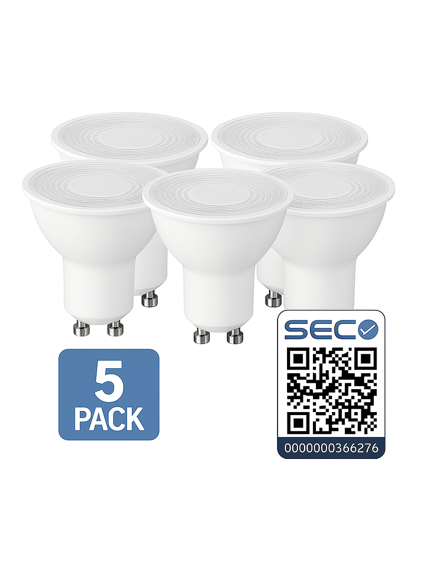 Pack 5 Foco GU10 Riel Monofásico 2Metros Negro Luz Cálida  8